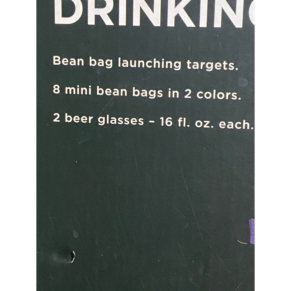 Tabletop Cornhole Drinking Game Set W/ 8 Mini Bean Bags 2 Colors & 2 Beer Glasse - Picture 3 of 7